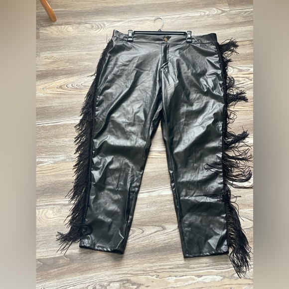 Red Dress Boutique Pants - Fringe Leather Pants